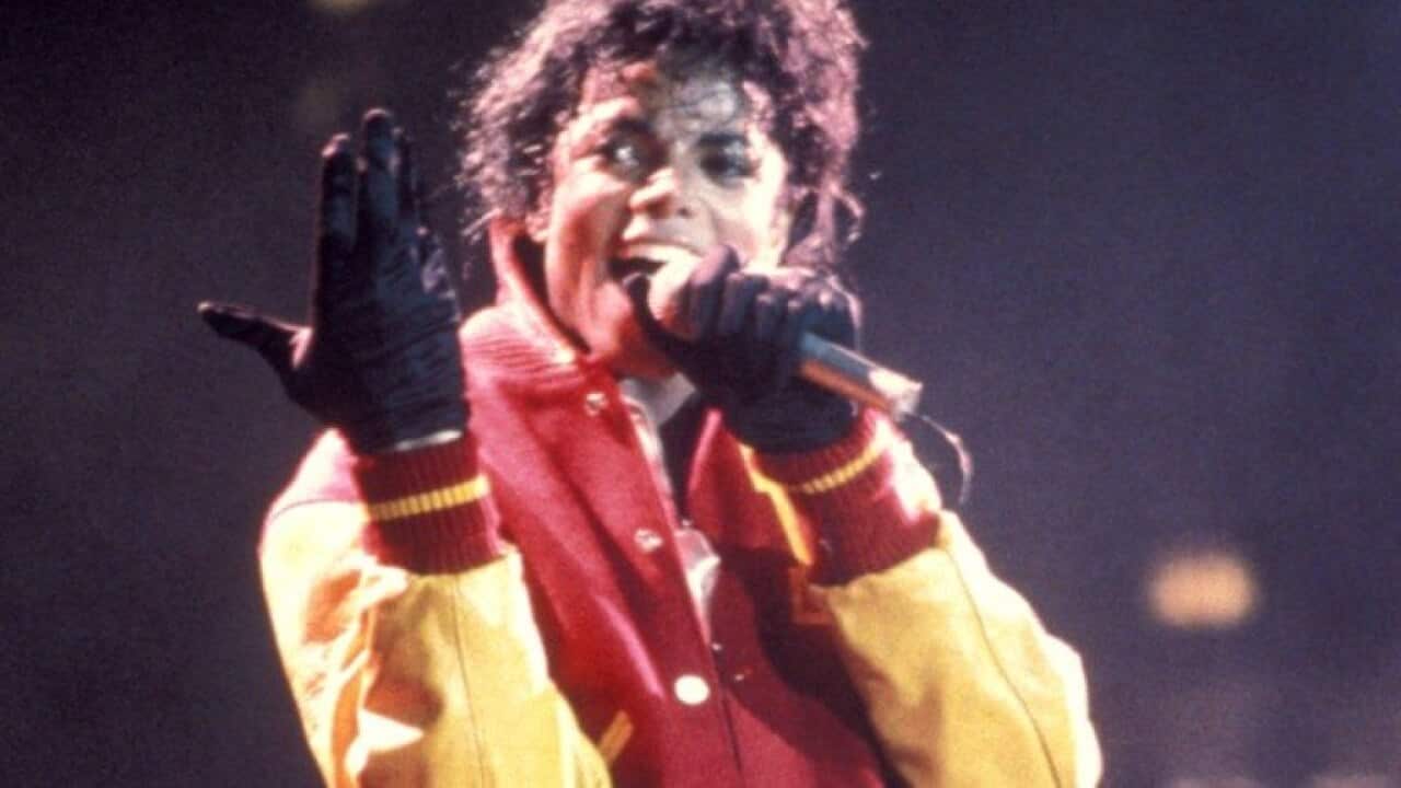 Michael Jackson performing on stage