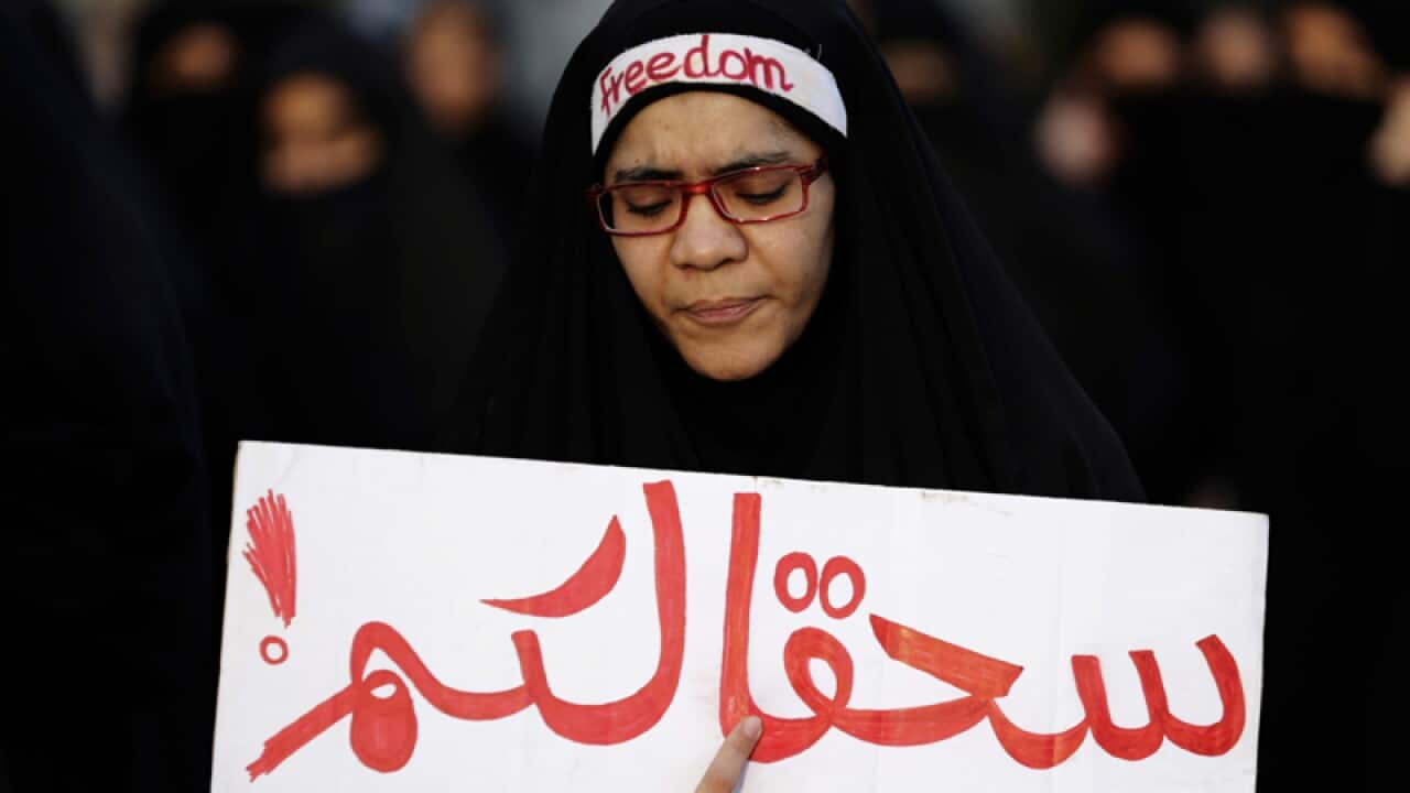 A Bahraini anti-government protester