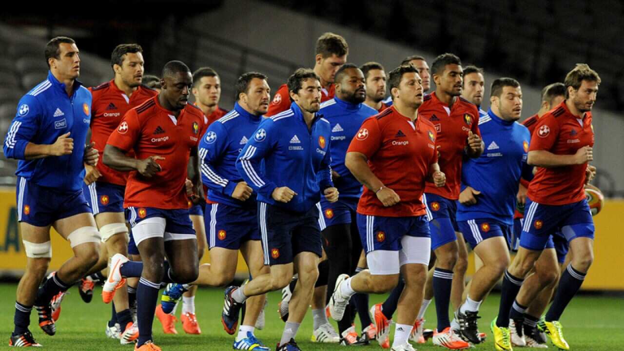 France rugby team training.