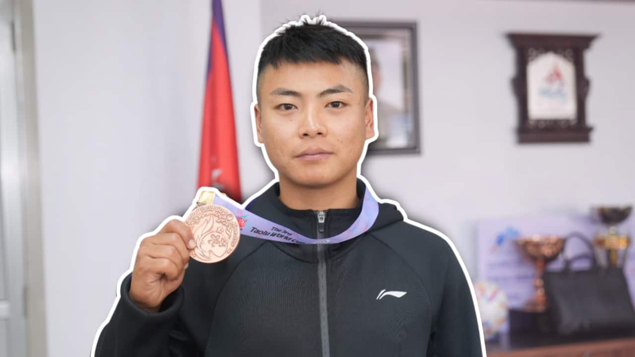 Nepali wushu player Bijay Sinjali.