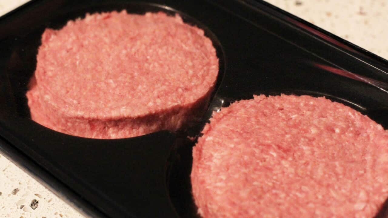 Two beef burgers