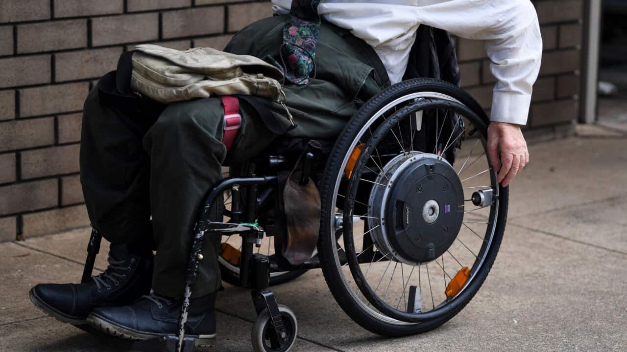 A man in a wheelchair