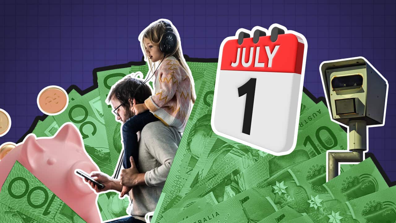 a GFX of a calendar, money and a parent with child