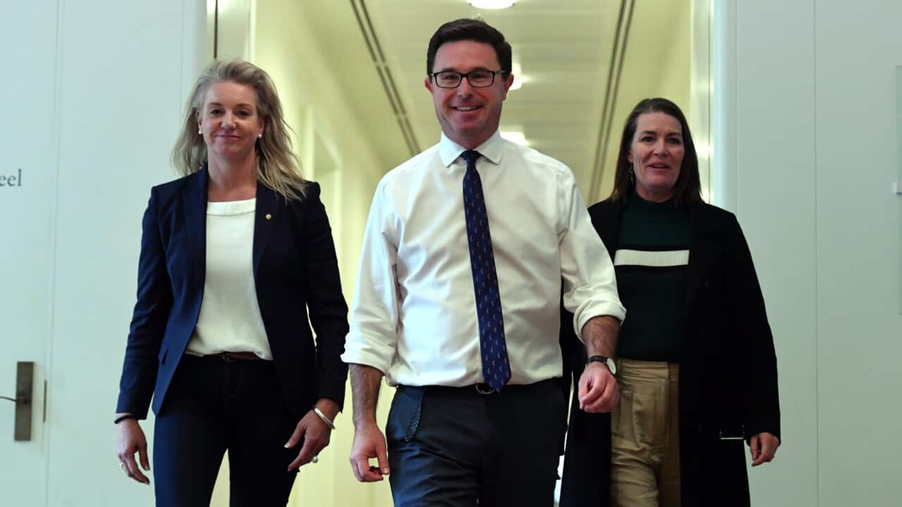 The Nationals leadership team at Parliament House, Canberra
