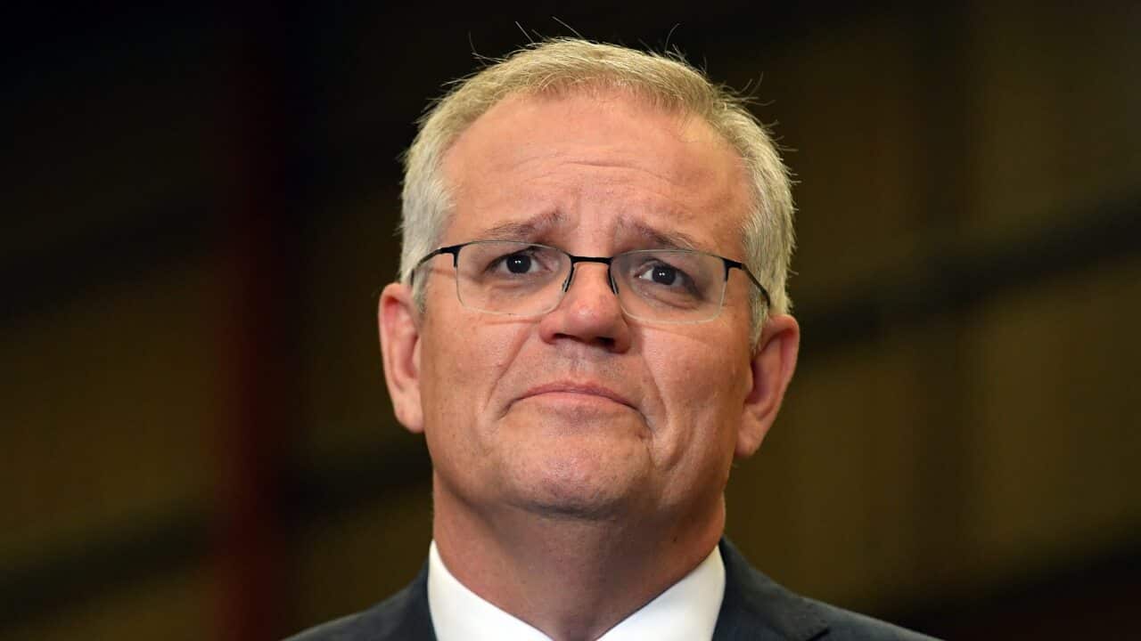 Prime Minister Scott Morrison at a press conference.