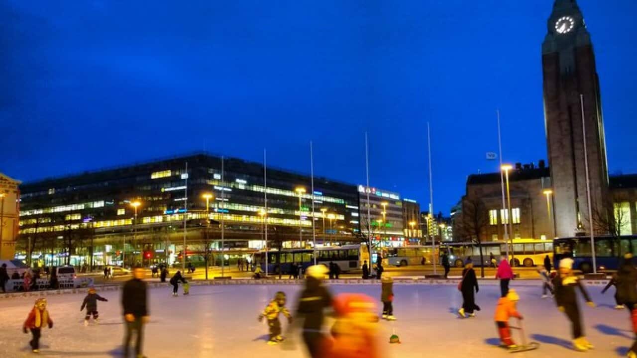 Ice skating in Helsinki