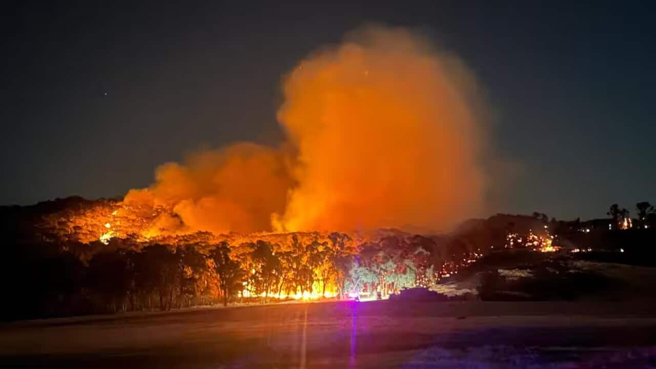 A growing blaze triggered evacuation orders for locals in Longwood, Victoria.