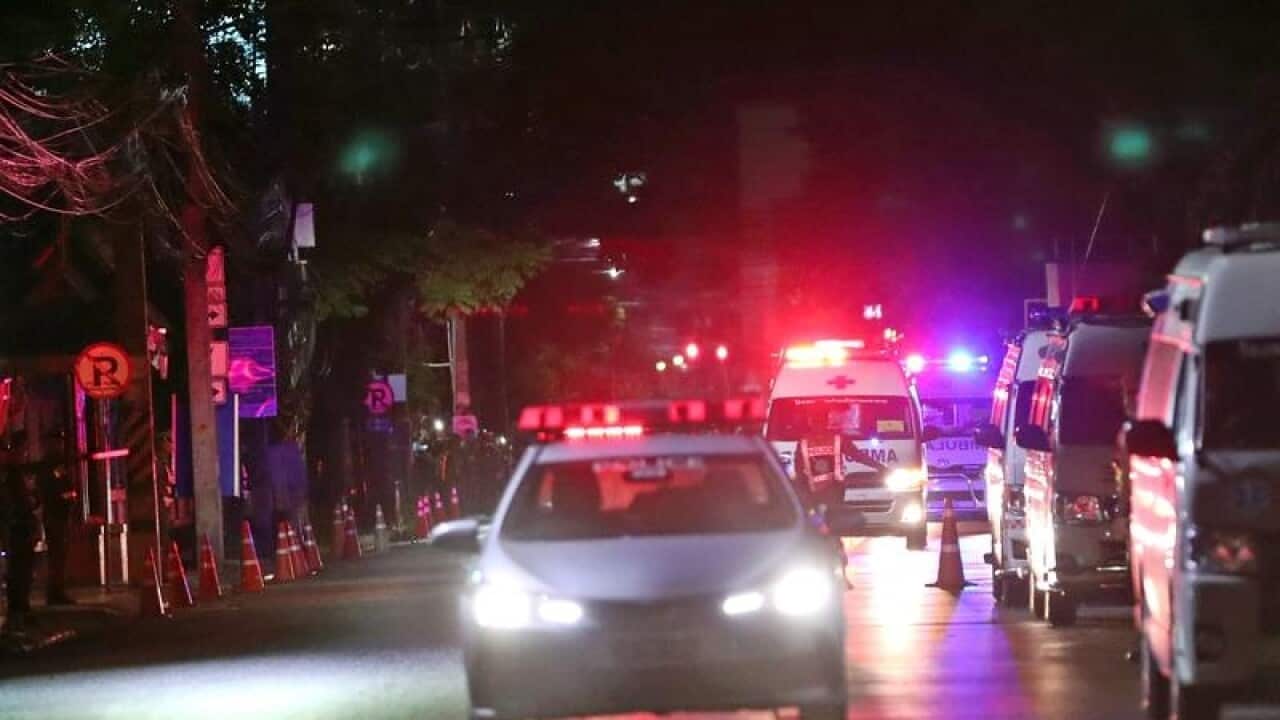 Ambulances transport children after being rescue from Tham Luang cave