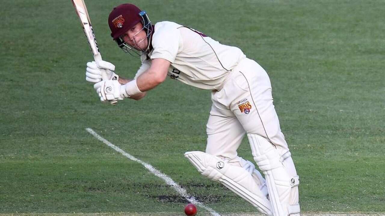 A file image of Queensland batsman Jimmy Peirson playing a shot.