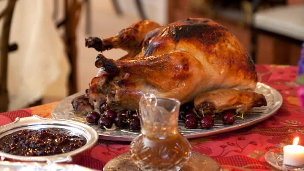 Spiced roasted turkey.