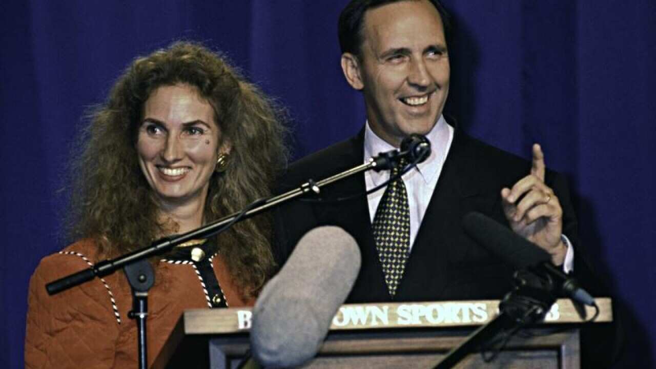 Paul Keating, and then- wife Annita Keating, at his 1993 victory