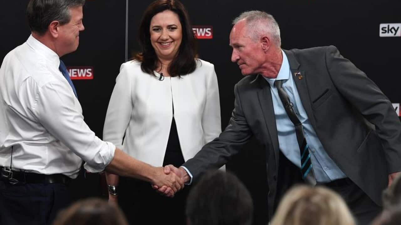 Steve Dickson shakes hands with Tim Nicholles
