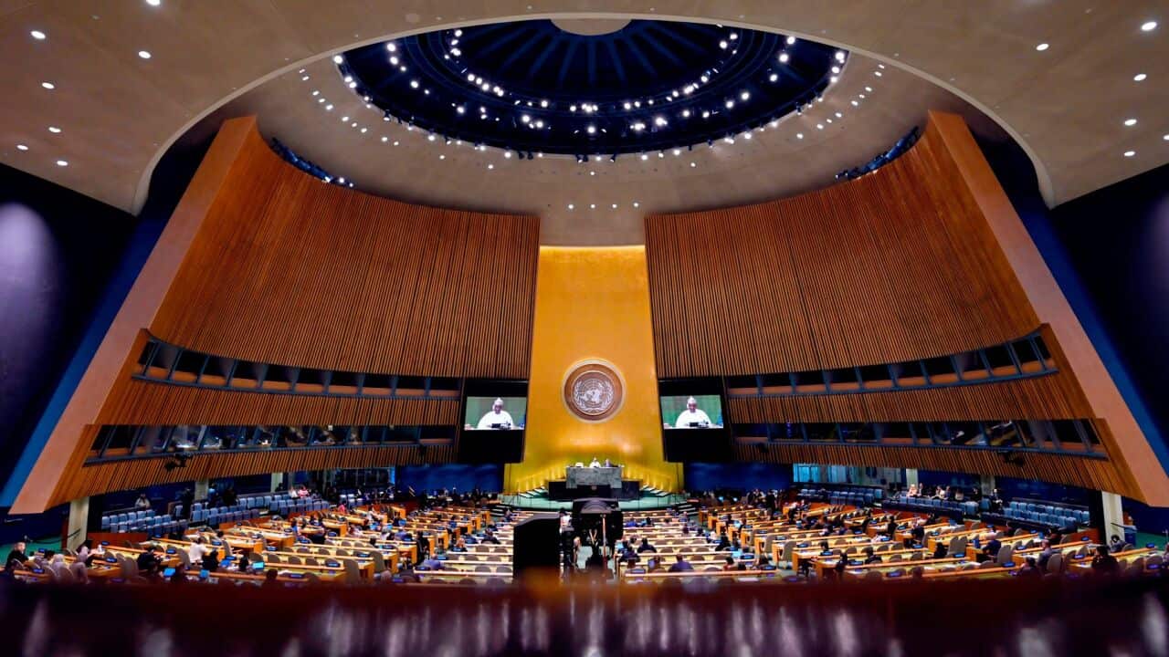 A meeting of the General Assembly of the United Nations