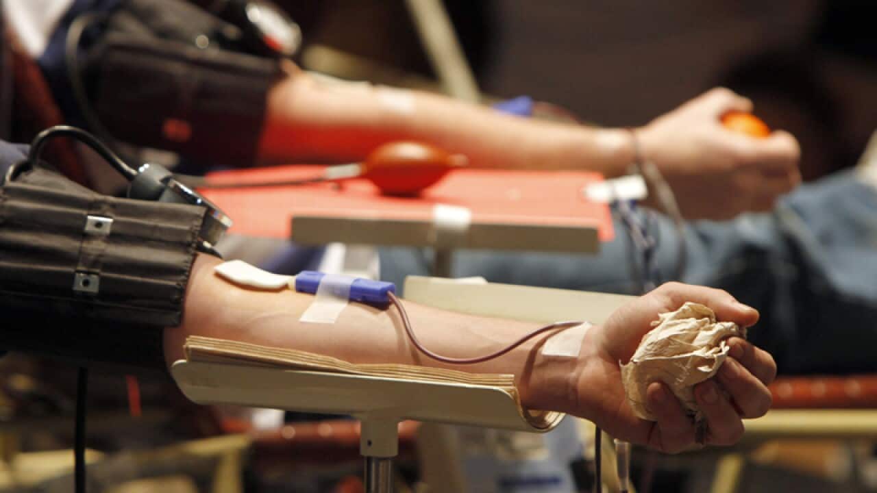 Donors give blood
