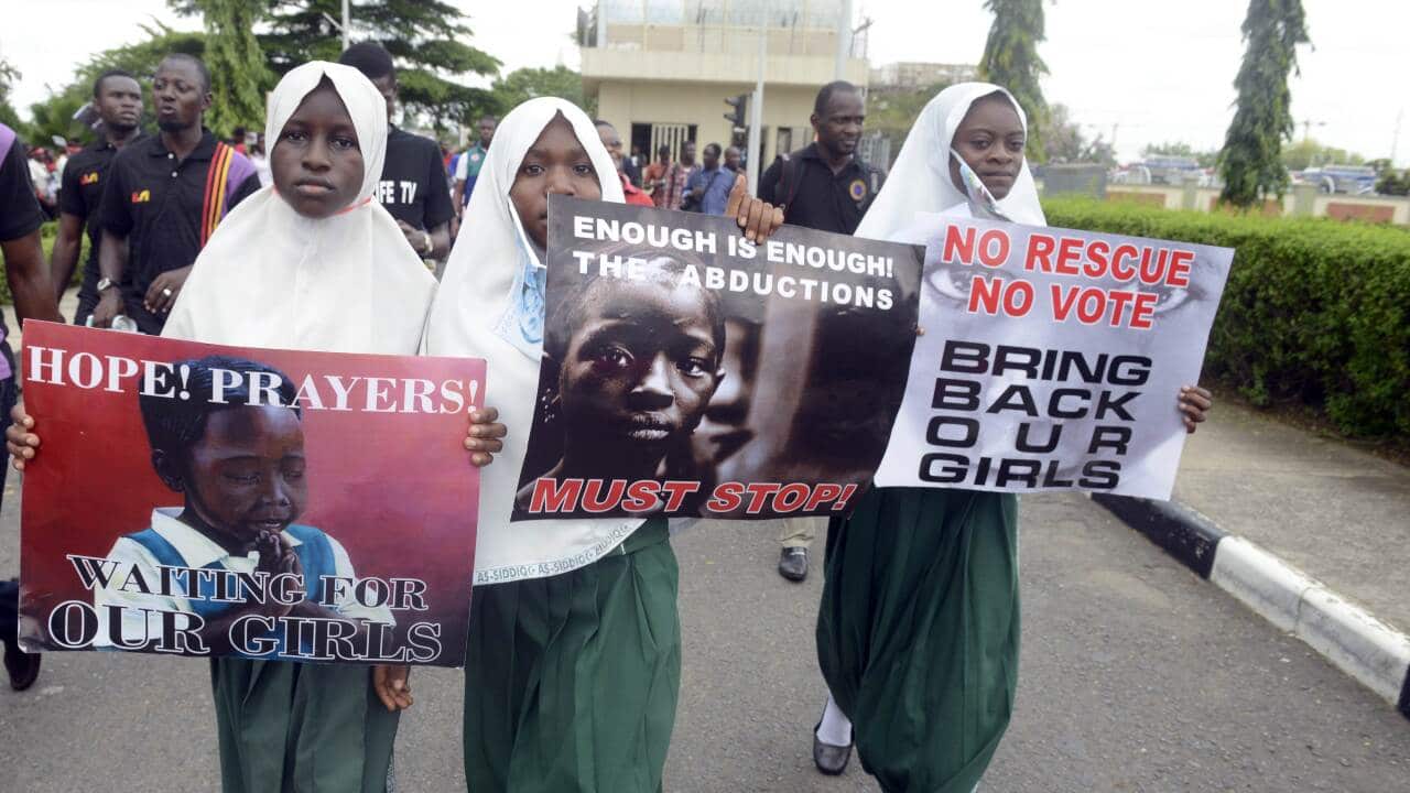 Nigerian students protest over the abductions - AAP-1.jpg