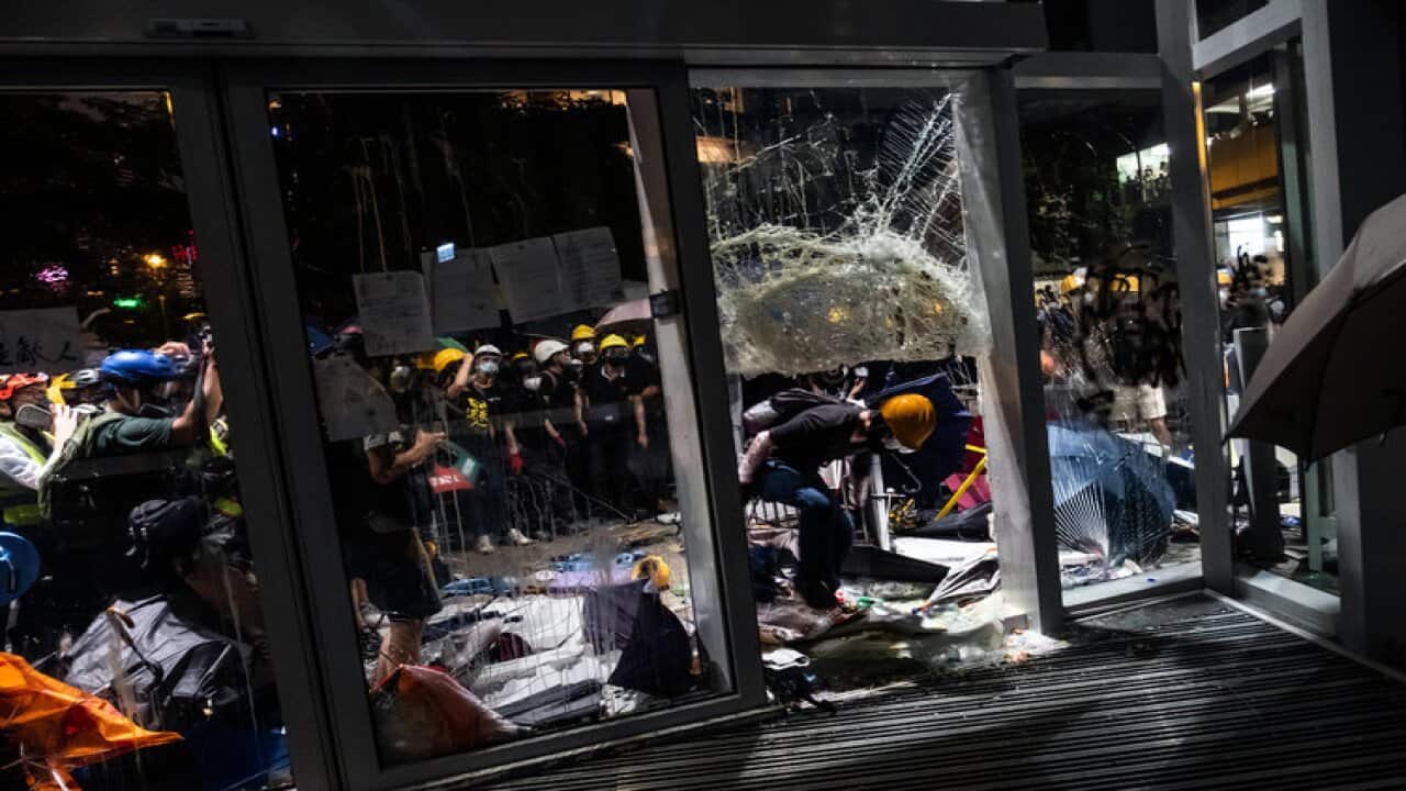 Angry Core of Hong Kong Protesters Storms Legislature, Dividing the Movement