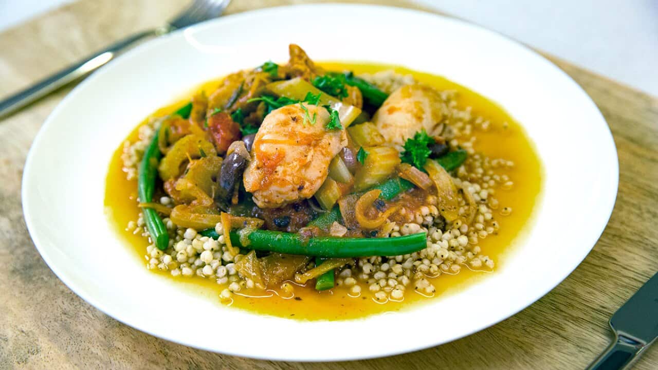 Chicken tomato and olive casserole