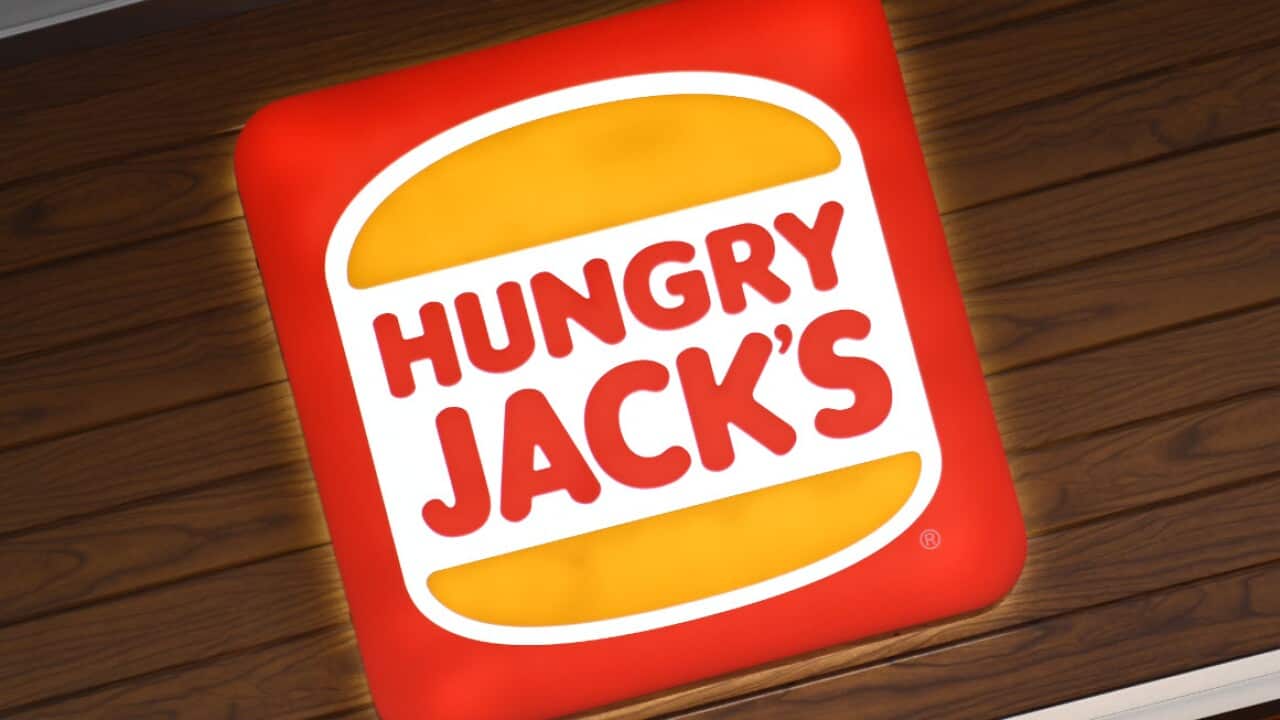 Hungry Jack's logo is seen at a fast food outlet in Sydney, Monday, July 9, 2018 (AAP)