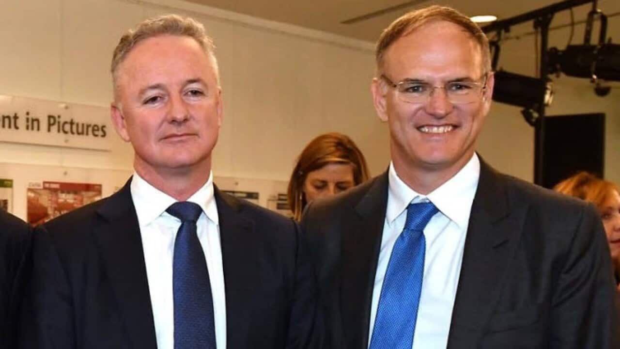 Nine chief executive Hugh Marks (L) and News Corp chair Michael Miller will discuss press freedom.