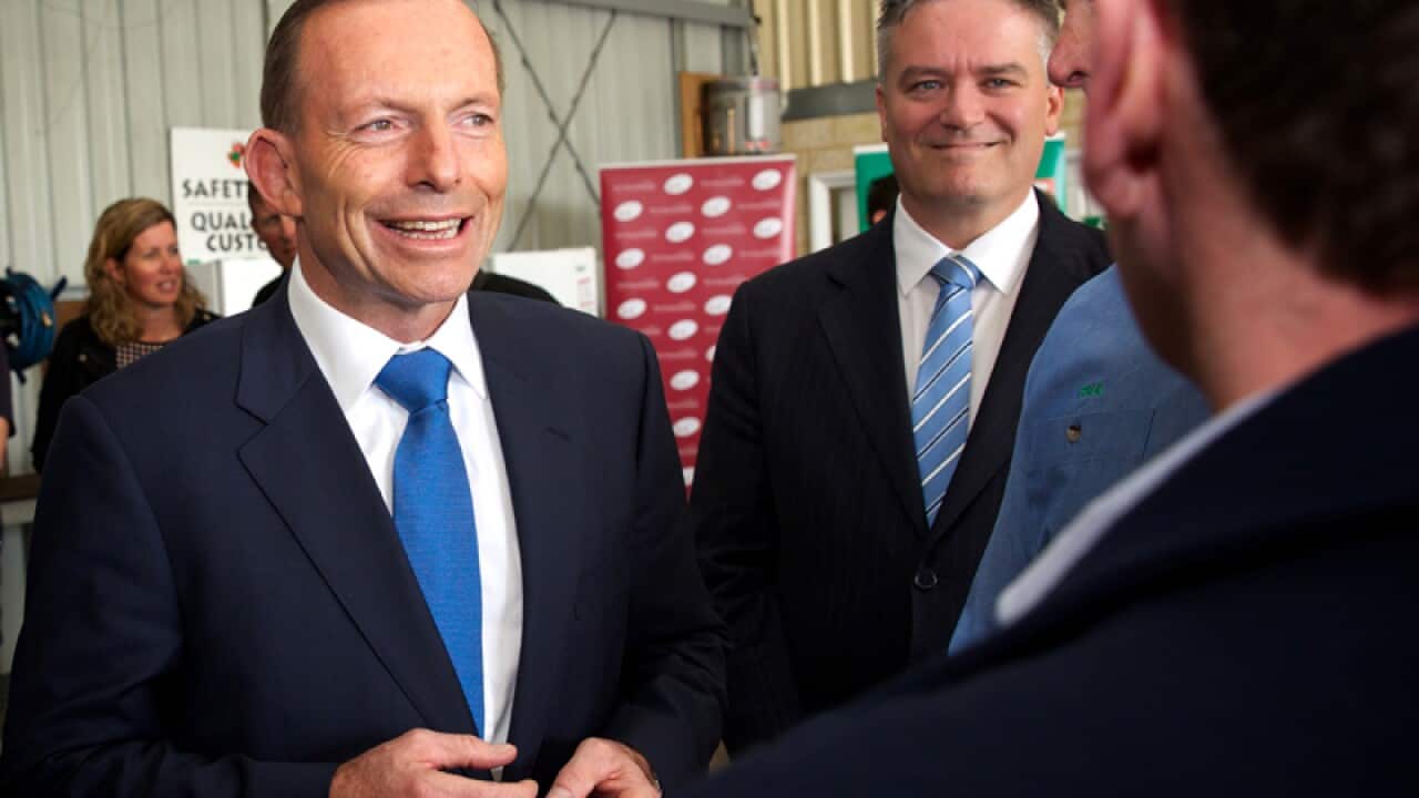 Tony Abbott (L) and Mathias Cormann
