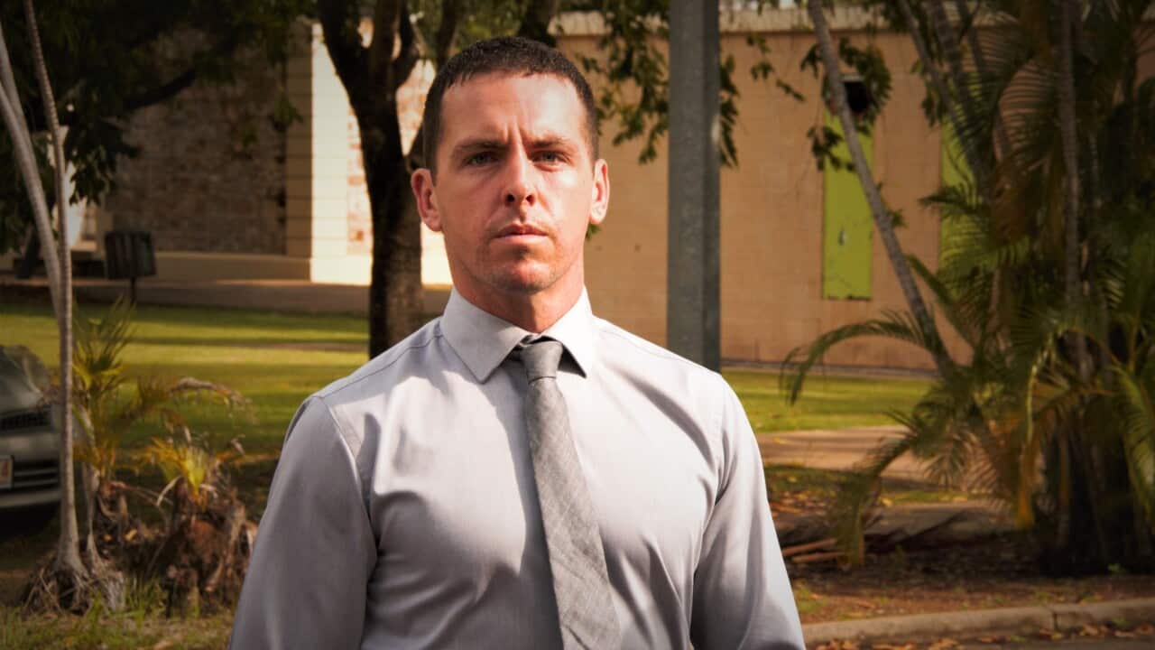 Constable Zachary Rolfe during his murder trial in Darwin