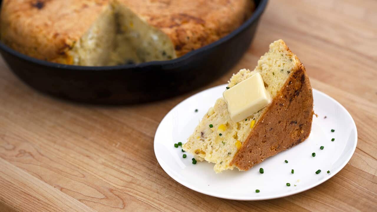 Goat cheese chive cornbread
