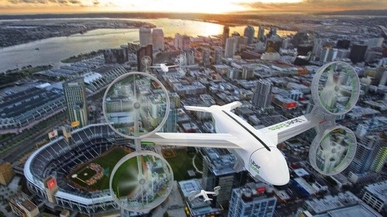 Uber Flying in Melbourne (Artistic Impression)