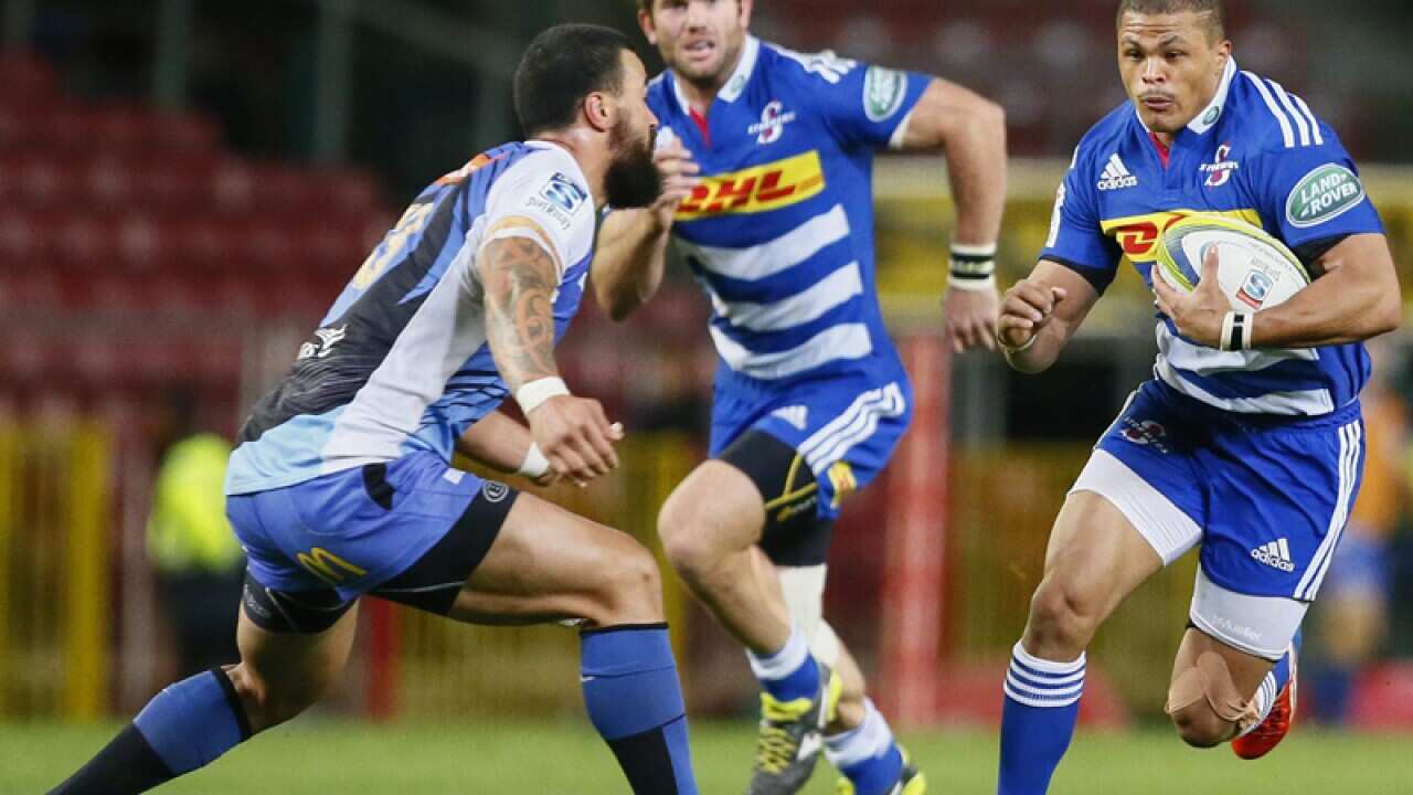 Jean De Jongh (R) of the Stormers against Australia's Western Force