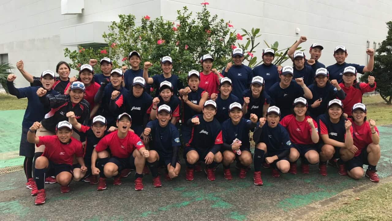 Reika Utsugi and the Japan Softball Team