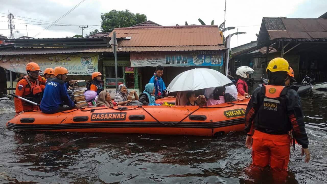 Indonesian search and rescue during flooding