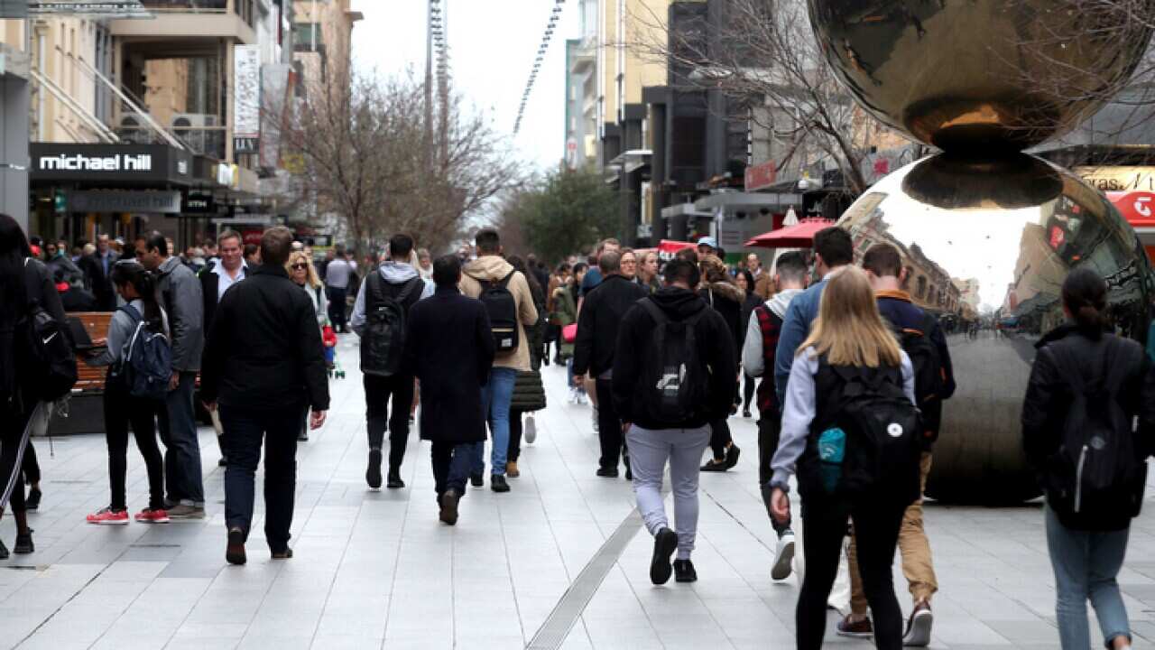 Pedestrians in Rundle Mall, Adelaide