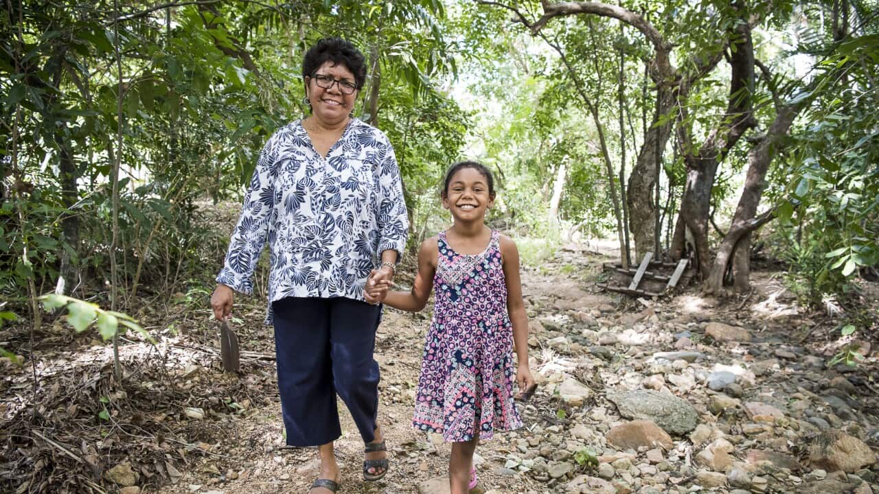 Florence Onus with her granddaughter