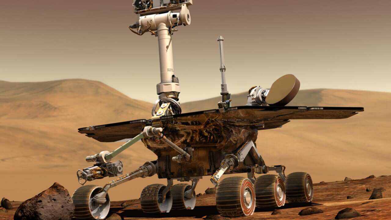 An artist rendering of the NASA rover Opportunity