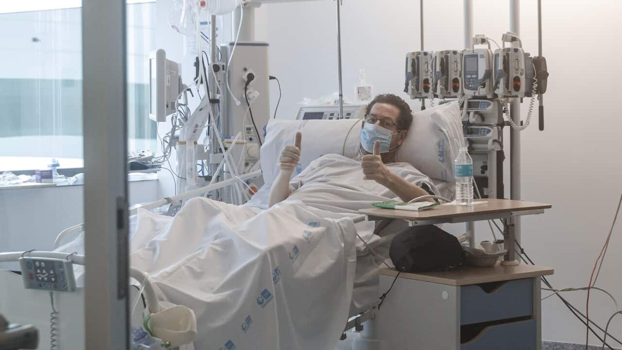 A patient in intensive care