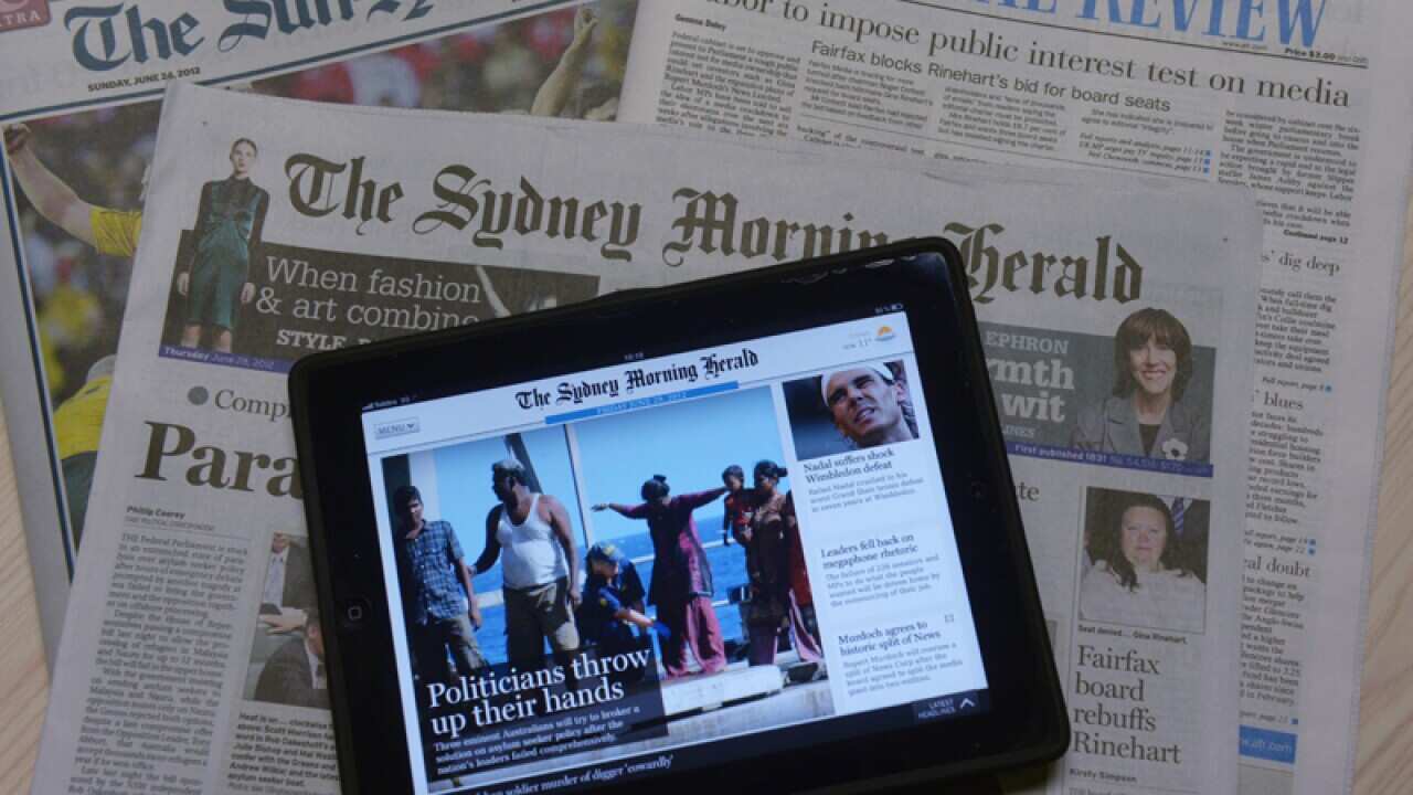 An iPad displaying the Sydney Morning Herald app