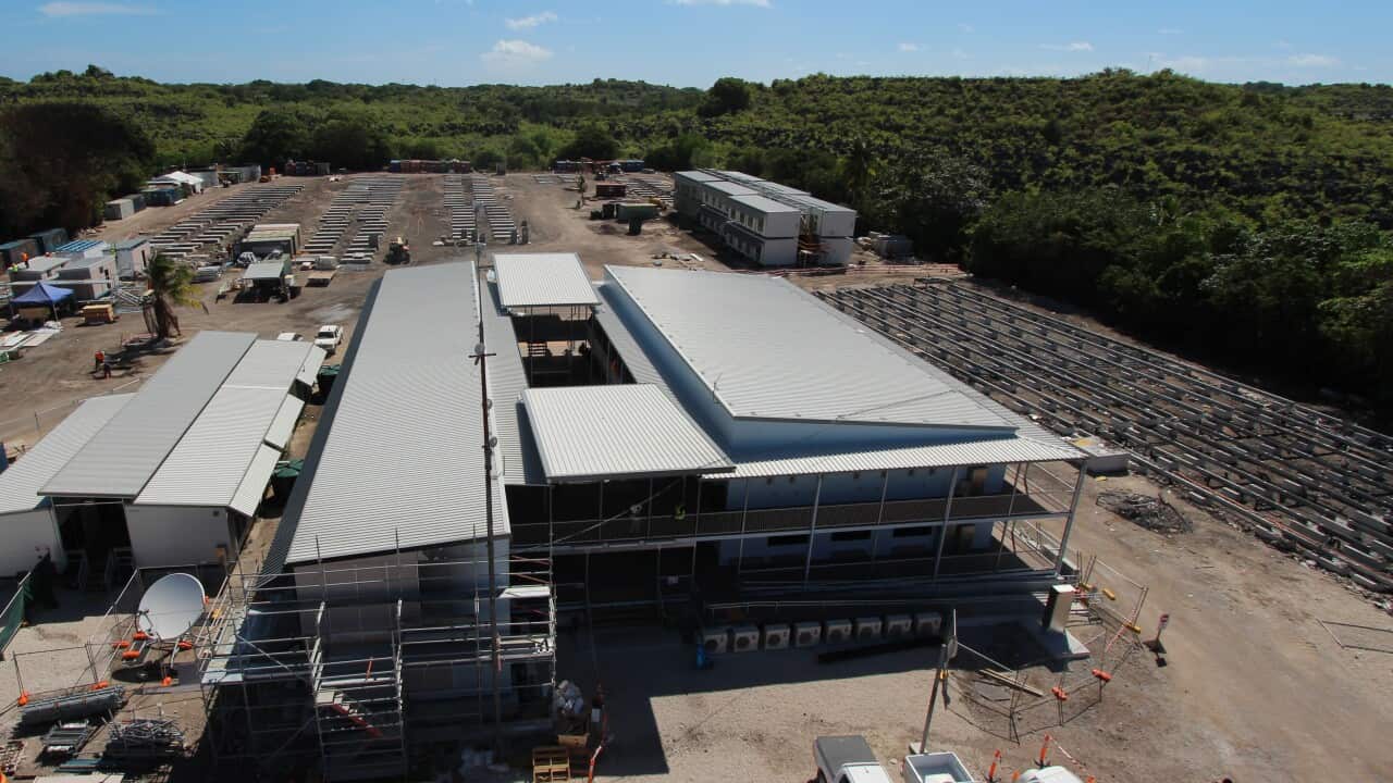 Construction last August at the Nauru immigration detention centre - AAP-1.jpg