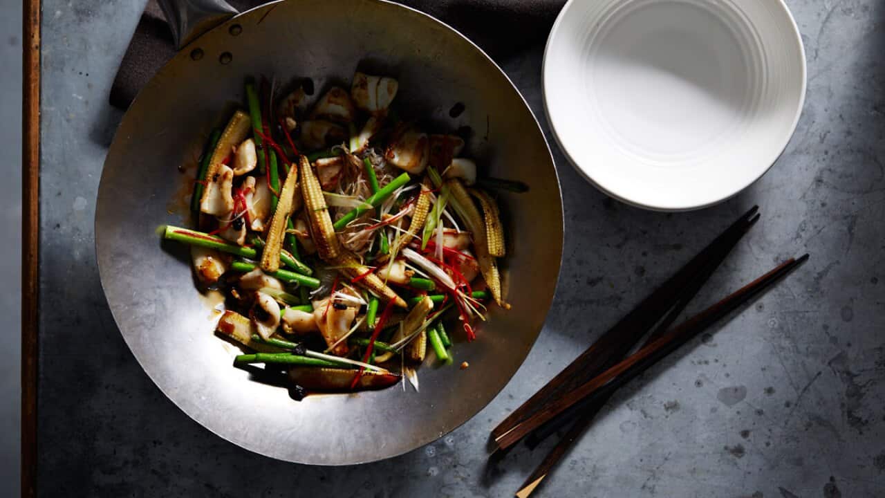 Calamari stir-fry