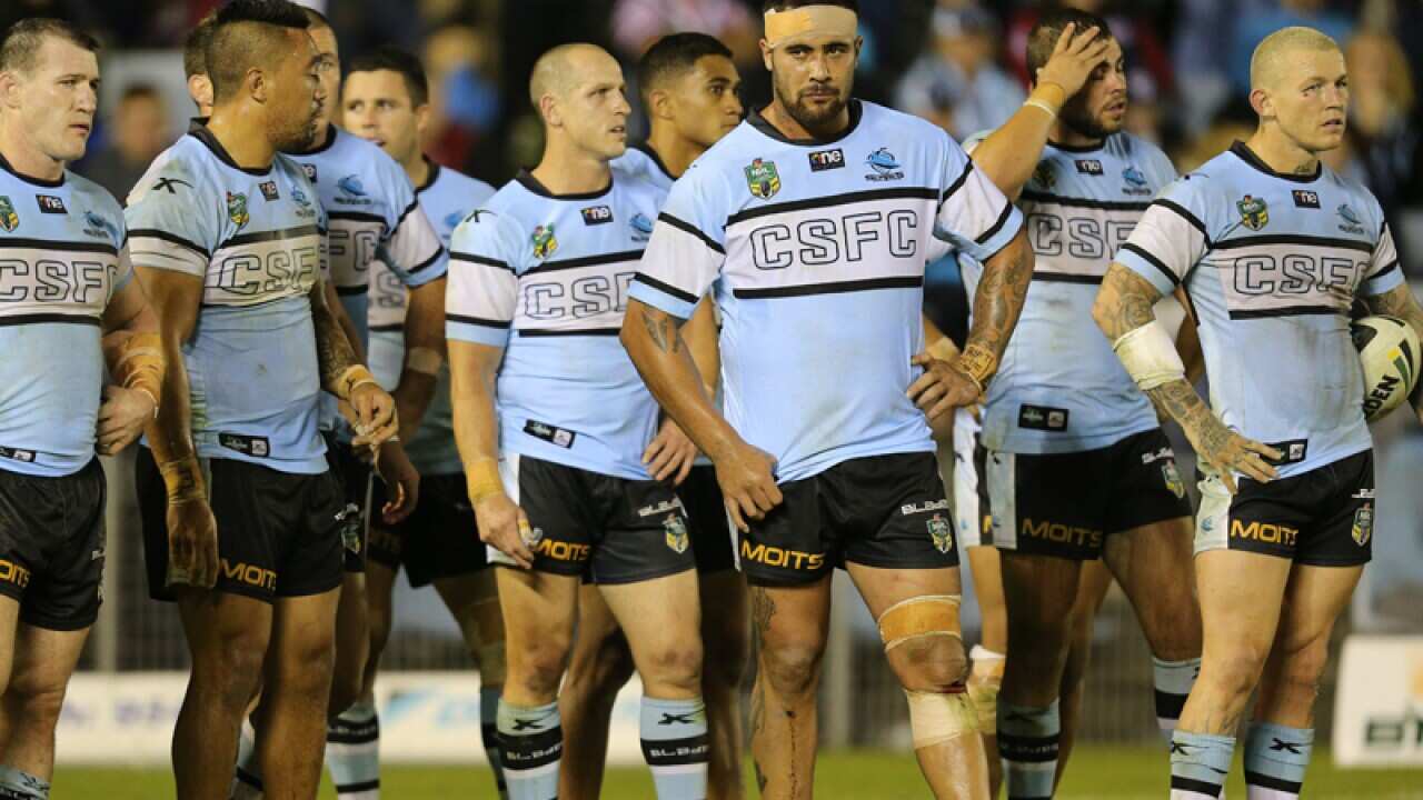 Sharks players look dejected