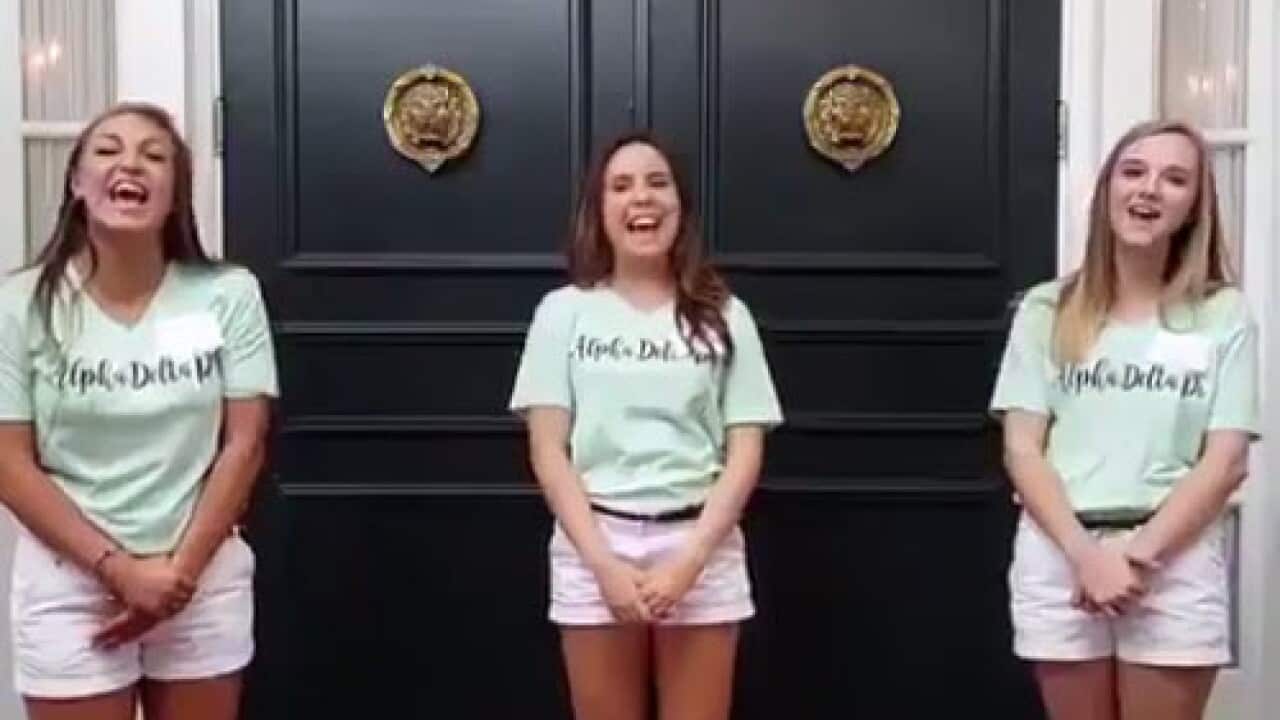 Leaders of the Alpha Delta Pi sorority from the University of Texas