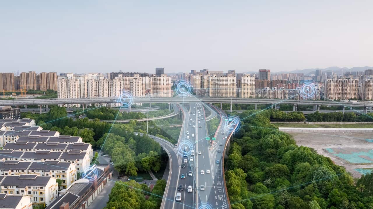 smart transportation with Motorway intersection
