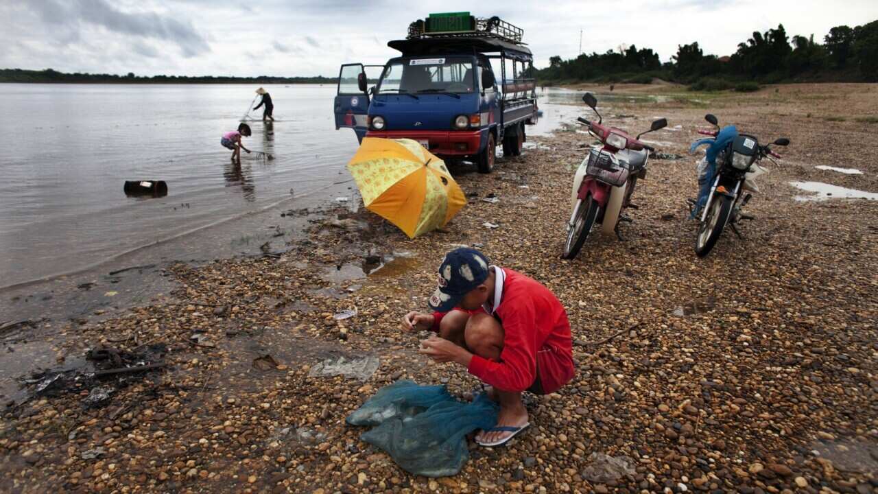 Mekong at its lowest in decades, making it increasingly difficult for fishermen and farmers living along the river (Jonathan Saruk - Getty Images)