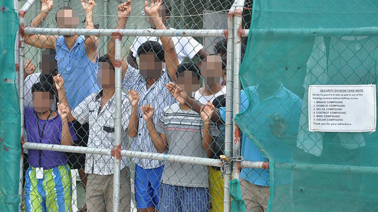 Asylum seekers at the Manus Island detention centre