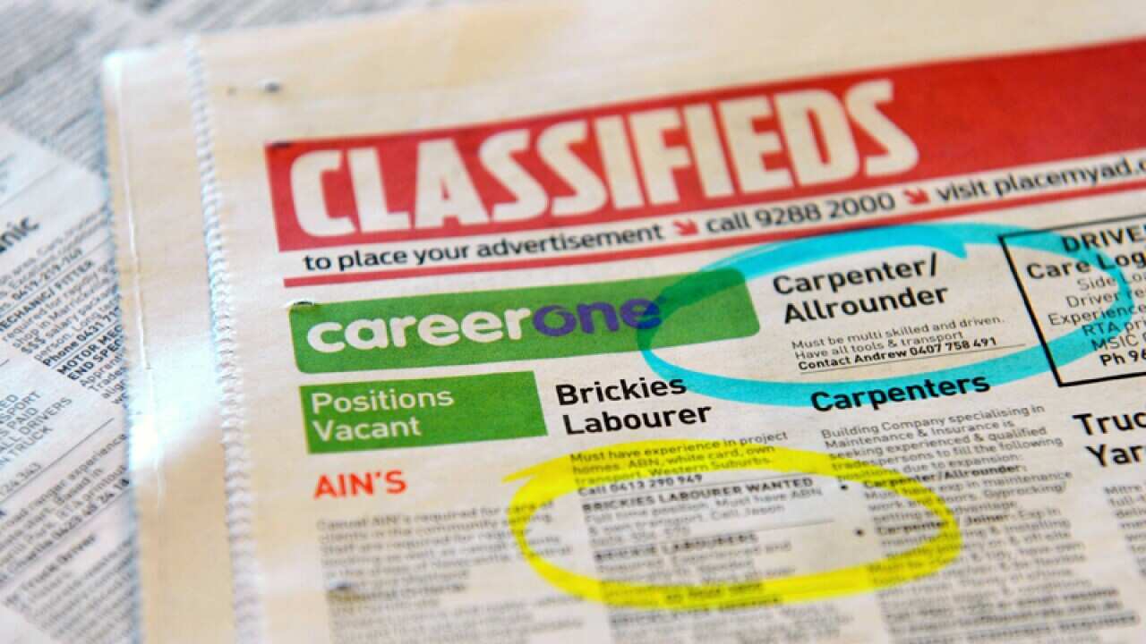Employment advertising in a newspaper in Sydney
