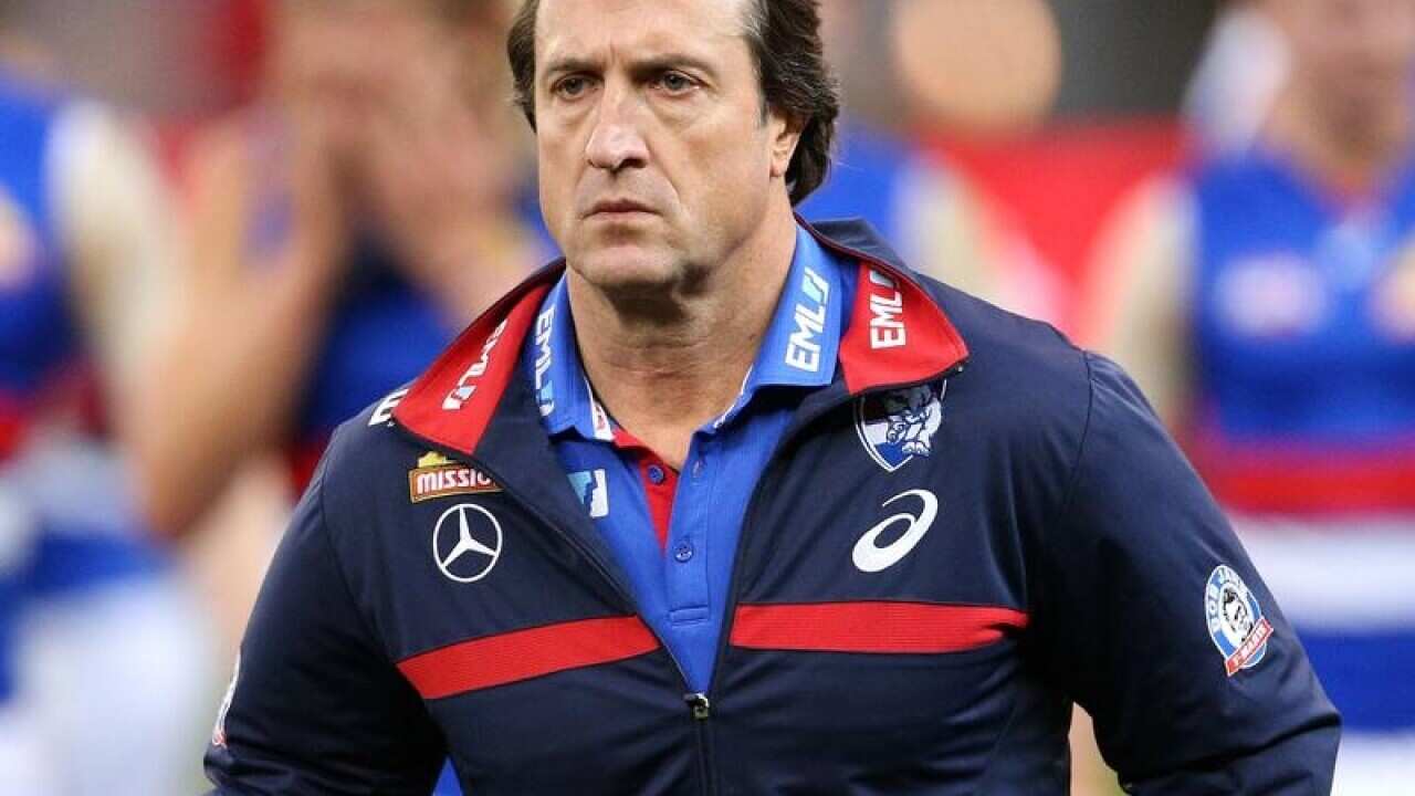 File image of Luke Beveridge coach of the Bulldogs.
