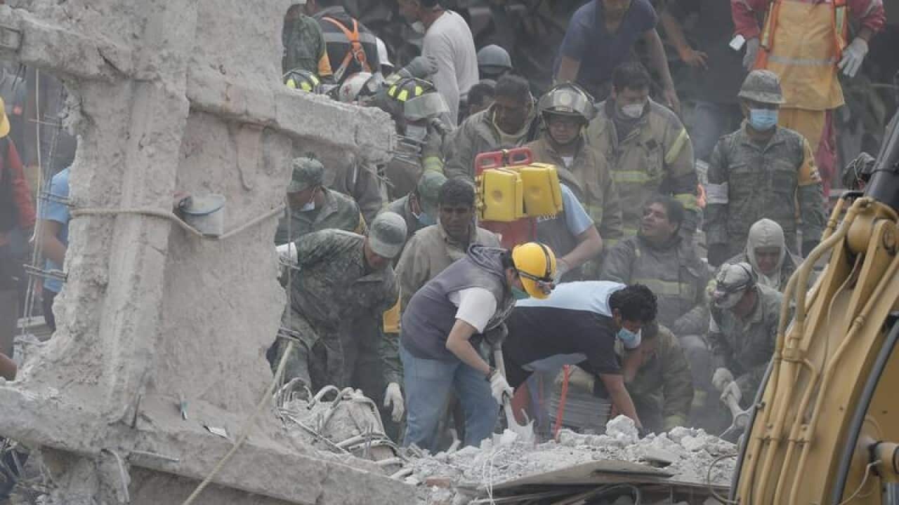Mexico following a powerful 7.1 earthquake