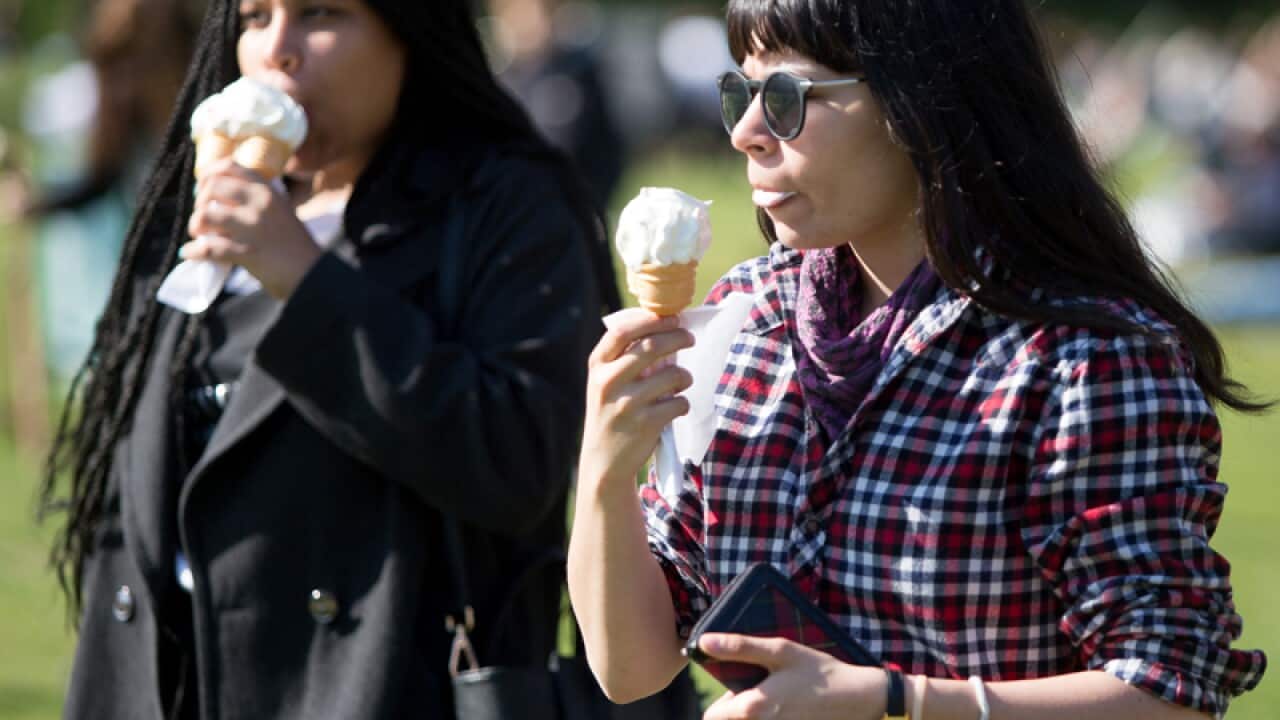 Women eating ice cream