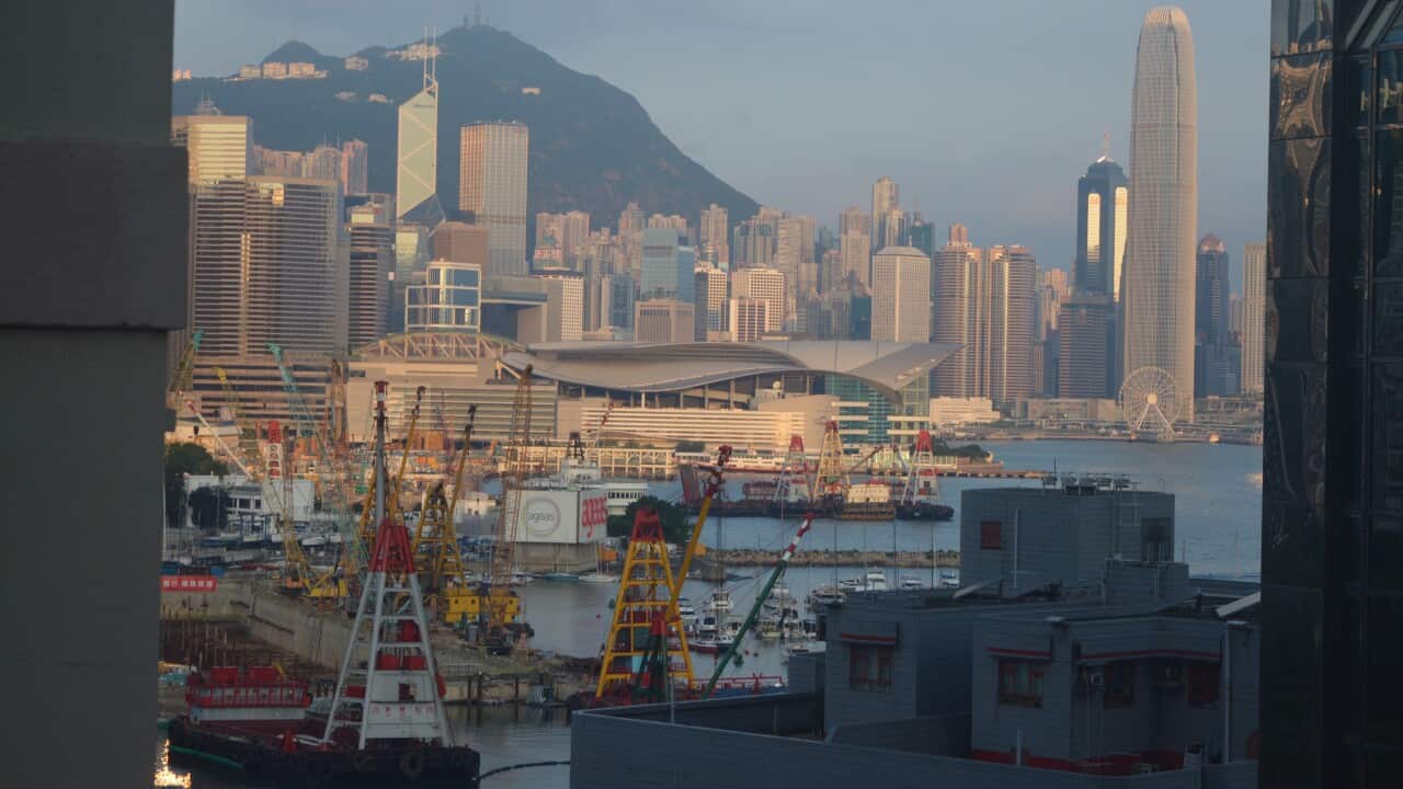 Evening light on Hong Kong.