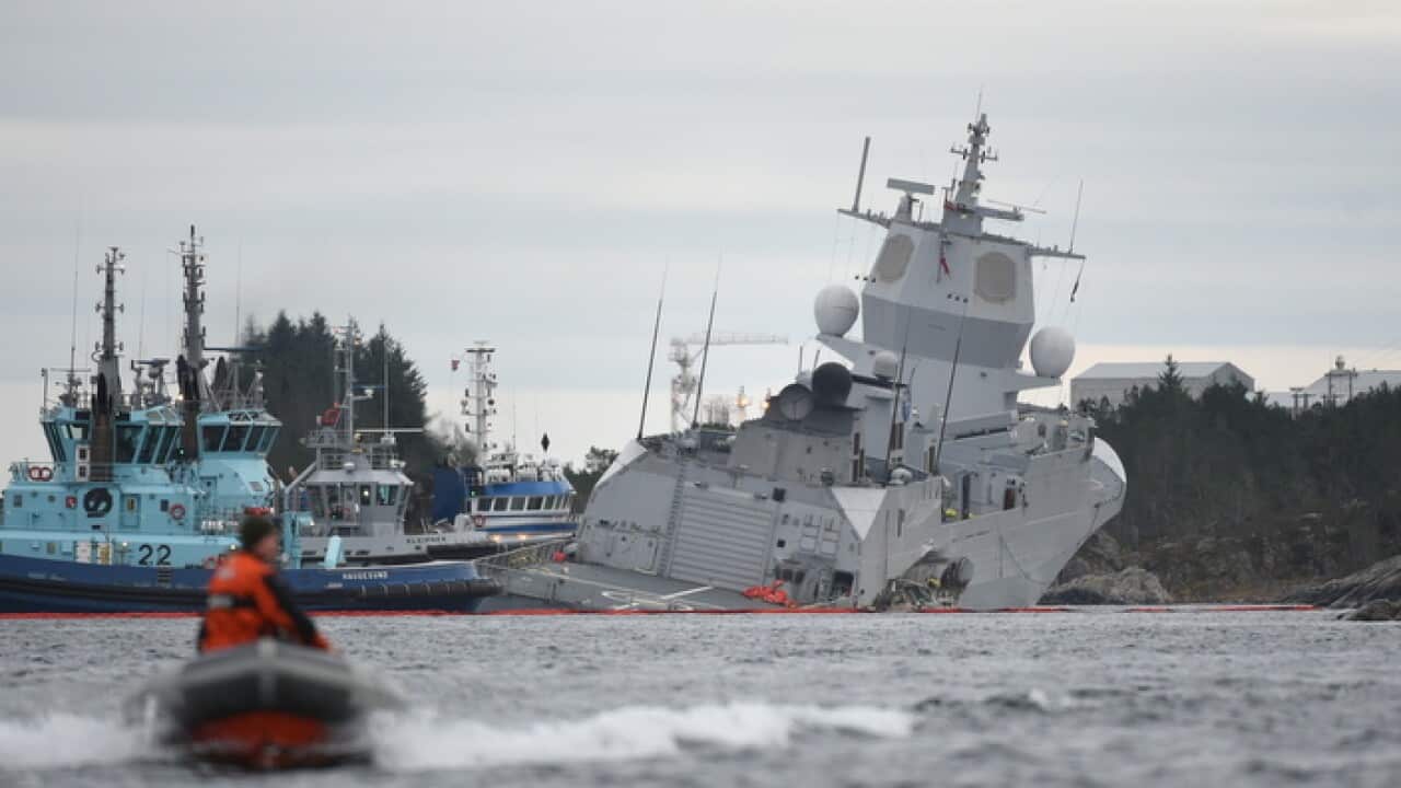 KNM Helge Ingstad collided with a Maltese oil tanker.