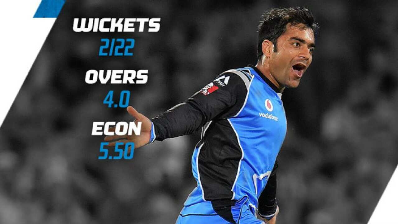 Rashid Khan while playing against Sydney Thunder