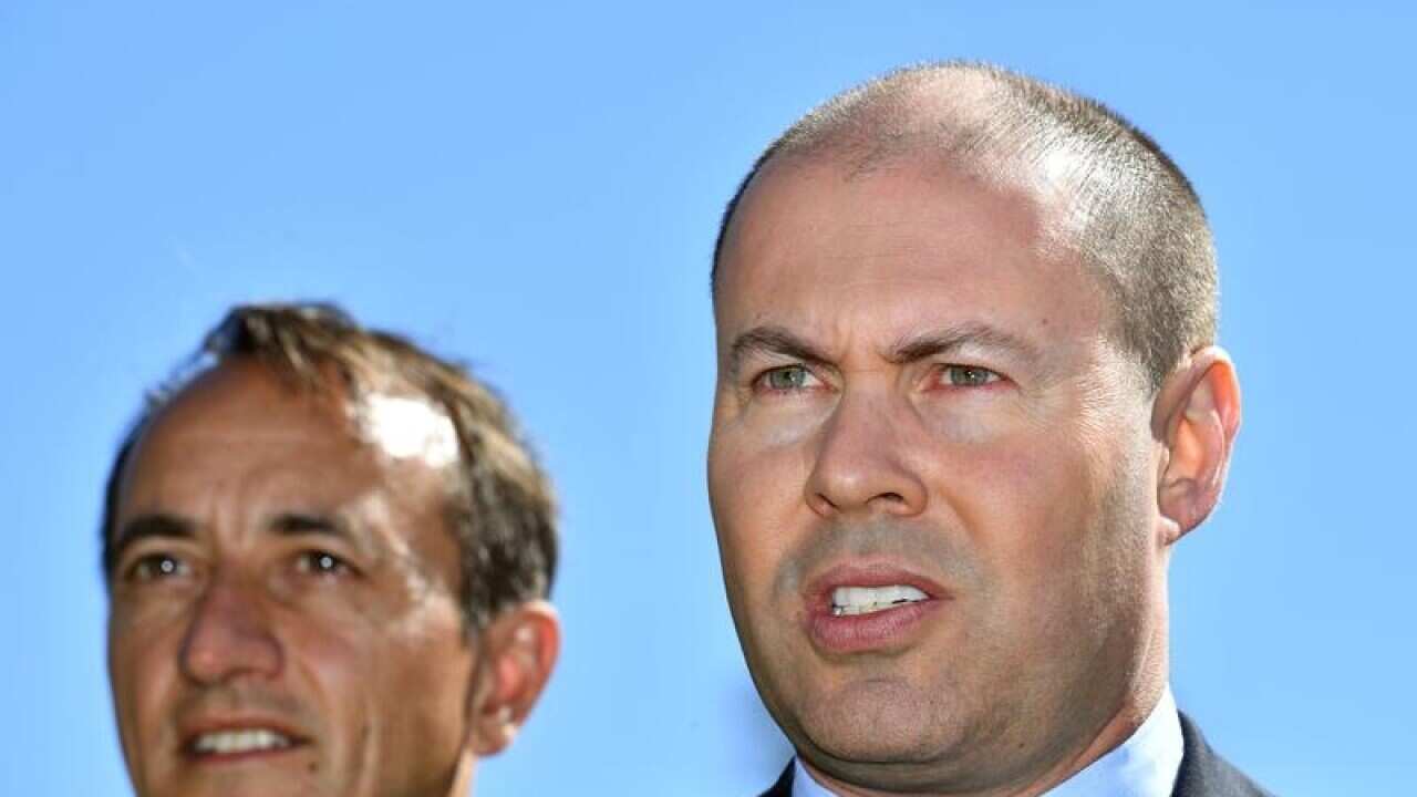 Treasurer Josh Frydenberg and Wentworth candidate Dave Sharma.